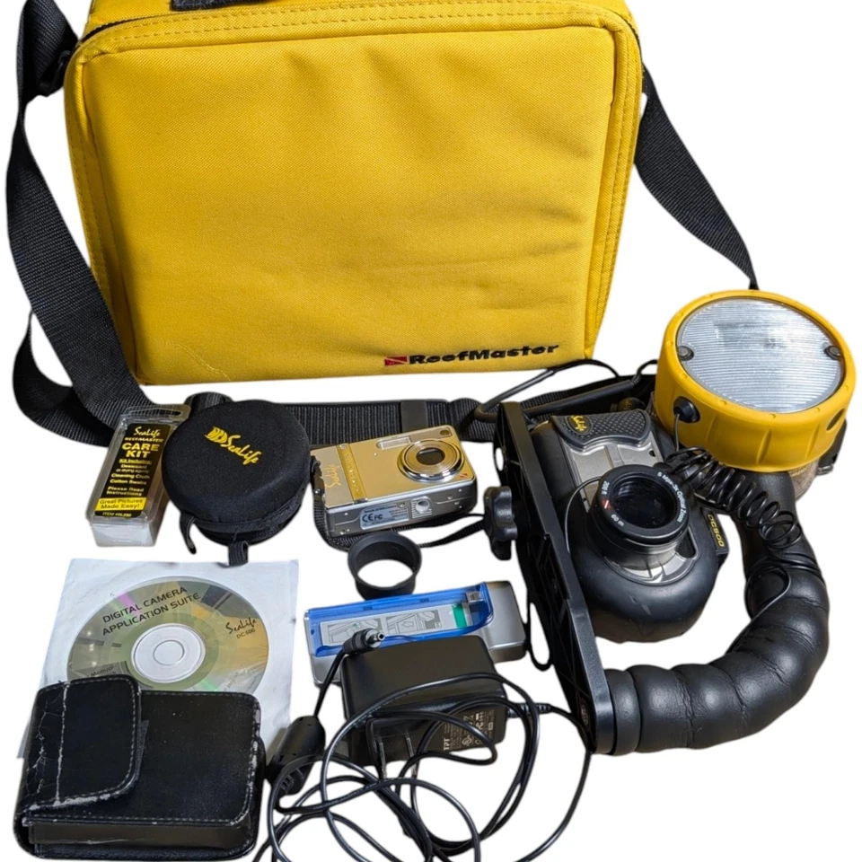 Kit de cámara digital submarina SeaLife DC500 ReefMaster estuche de lente ancha de 5 MP USADO EN EXCELENTE ESTADO Foto 1 de 4