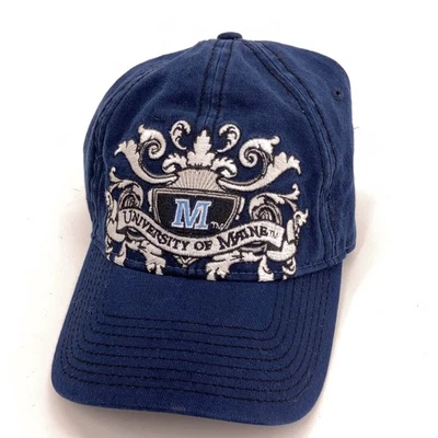 University of Maine NCAA Gorra de Béisbol Algodón Azul Blanco Diseño Floral Frontal Foto 1 de 4