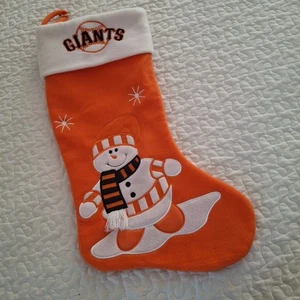 San Francisco Giants Weihnachtsstrumpf Baseball Schneemann bestickt groß gebraucht, in einwandfreiem Zustand - Bild 1 von 6