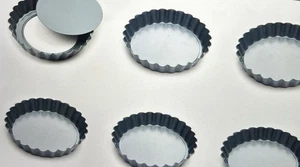 Set of 6 Fox Run Mini Loose Bottom Tart Quiche Baking Pans Non-Stick 4-Inch - Picture 1 of 6