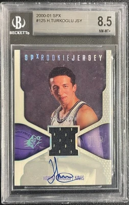 2000-01 SPx Hidayet Hedo Turkoglu Jersey Rookie RC Auto #/2500 Kings BGS 8.5 - Image 1 of 2