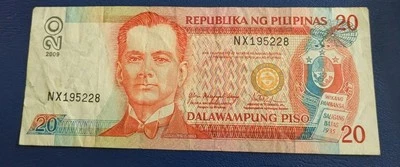 PHILIPPINES 2009  20 PISO - KM428675 BANKNOTE Circulated - Image 1 of 2