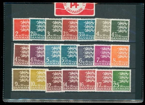 1960s to 1980s Denmark - 2Kr. to 25Kr. Heraldic Lions Small Arms Sealed Pack - Picture 1 of 2
