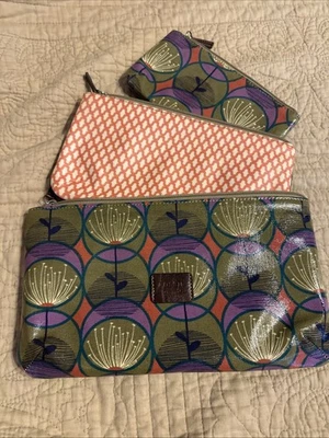 Juego de 3 bolsas con cremallera recubiertas Fossil Key-Per púrpura/verde/naranja Foto 1 de 4