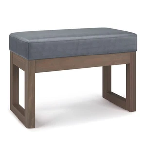 Milltown 27 inch Wide Contemporary Rectangle Footstool Ottoman Bench in Stone... - Picture 1 of 9