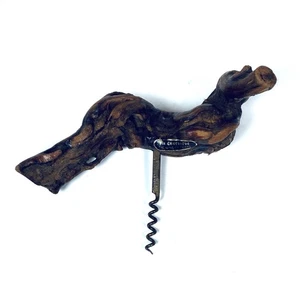 Vintage Wood Grapevine Handle Corkscrew - STE Genevieve The Wine of Texas - Picture 1 of 3