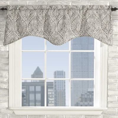 Home Products Twill and Birch Lola Lined Scalloped Valance with Cording, 52 b... - Image 1 of 2
