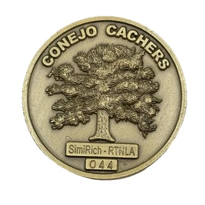 CONEJO CACHERS Geocoin #044 SimiRich - RTNLA Non-trackable VHTF - Image 1 of 4