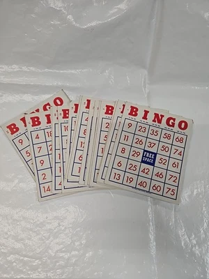 Vintage Whitman Publishing Co BINGO Cards 19 Cards Red And Blue - Image 1 of 4
