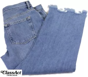 We The Free Jeans Damen 29S blau Distressed Rips ausgefranster geschnittener Saum kurz geschnitten Whisker 32" - Bild 1 von 6