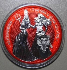 Deutschland 5 marcos 2019 plata 1 oz Alegorías de Britannia y Germania F7231 rojo - Imagen 1 de 11