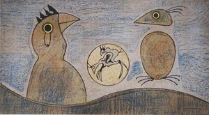 Max ERNST : Rêve surréaliste, les coqs, Lithographie originale signée - Picture 1 of 6