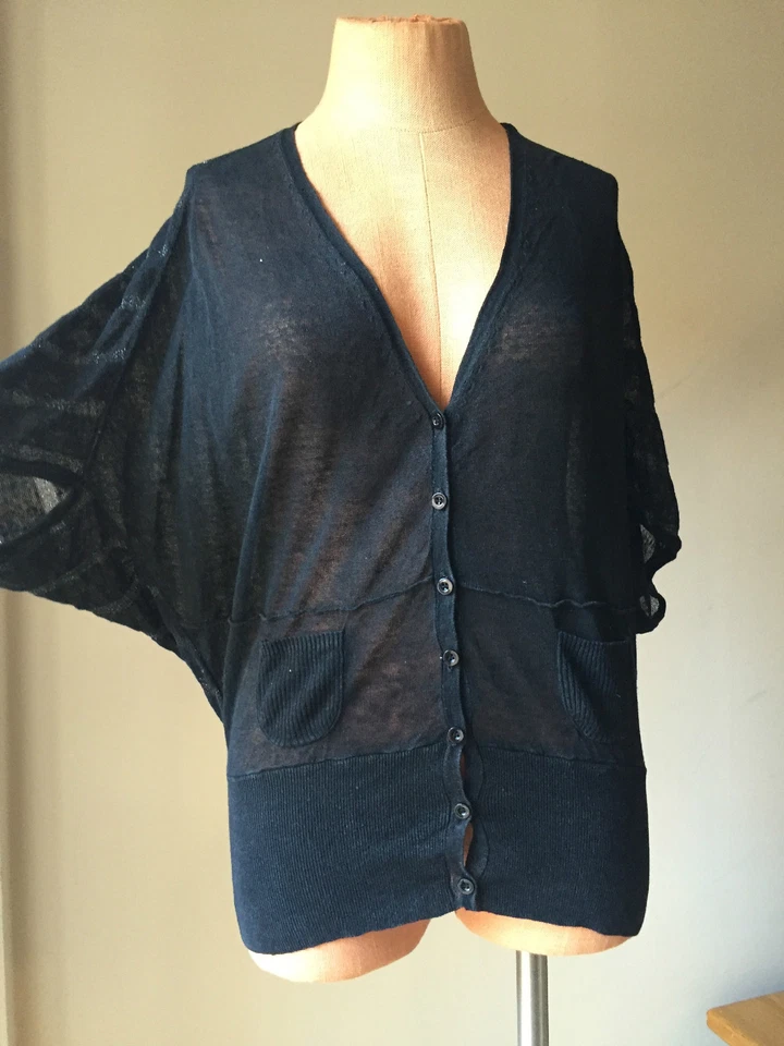 Auténtico suéter cárdigan para mujer Valentino con botones cuello en V negro talla M Foto 1 de 4