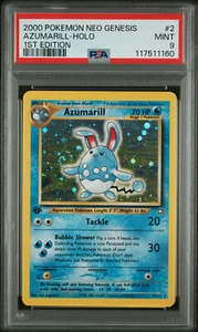 PSA 9 SWIRL Pokemon 1st Edition Azumarill Neo Genesis Holo #2/111 - Picture 1 of 3
