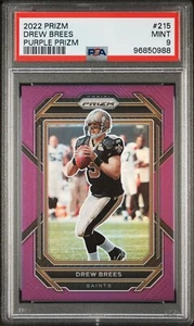2022 Panini Prizm Drew Brees #215 Purple Prizm #/125 PSA 9 MINT POP 2 - Picture 1 of 2