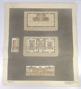 Antique 1927 Architectural Watercolor Drawing Harvard Univ. -Theodore A. Vierra - Picture 1 of 13