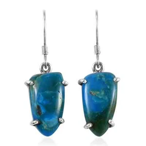  Ohrringe handgefertigt peruanische Opalina Hänger in Sterlingsilber 15,90 ctw - Bild 1 von 2