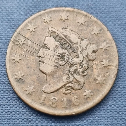 1816 Coronet Head Large Cent 1c Better Grade XF Details #51330 Cover