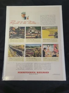 1940's Pennsylvania Railroad Report to the Nation Original Print Ad - Picture 1 of 2