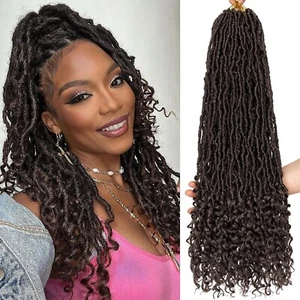 24 Inch Goddess New Faux Locs Crochet Hair 7 Packs Long Soft Locs Crochet Braids - Picture 1 of 7