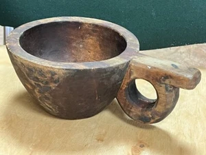 Mestolo in legno artigianale, primitivo antico casale arredamento rustico - Foto 1 di 12