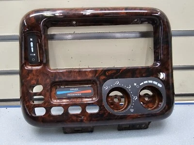 🔥96-00 Dodge Caravan Voyager aire acondicionado calefacción clima control temperatura bisel grano de madera Foto 1 de 4