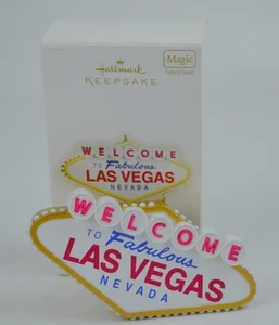 Viva Las Vegas Welcome Schild Weihnachtsschmuck Hallmark 2009 Magic Sound Batterie - Bild 1 von 5