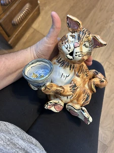 BONITA ESTATUA DE GATO DE CERÁMICA COLORIDA BREZO GOLDMINC 2000 CON ENVÍO GRATUITO - Imagen 1 de 10