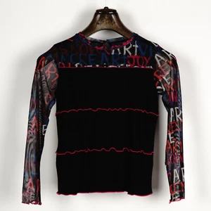 Desigual Girl's Top Size 7/8 Long Sheer Sleeve Printed 22WGTK35 RRP: 49.95 Eur - Picture 1 of 6