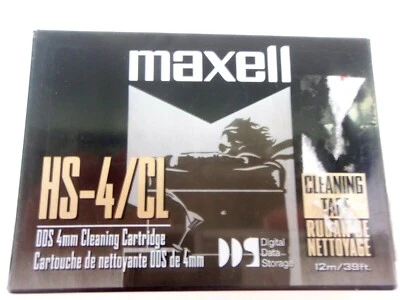 MAXELL HS-4 CL HS-4/CL DDS DDS-2 DDS-3 CLEANING CARTRIDGE 4MM DATA STORAGE TAPE  - Image 1 of 4