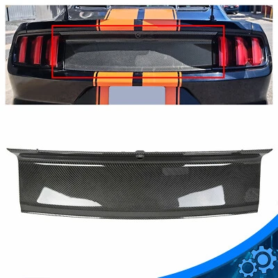Carbon Fiber Pattern Trunk Panel Decklid Trim Cover For 2015-23 Ford Mustang GT - Image 1 of 4