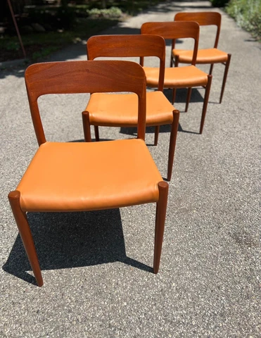 MCM Teak Niels JL Moller Model 75 Dining Chairs Cover