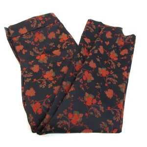 Loft schwarz rot Marisa Hose Größe 6 Blumenmuster gerades Bein mittlerer Bund Hakenösen NEU - Bild 1 von 12