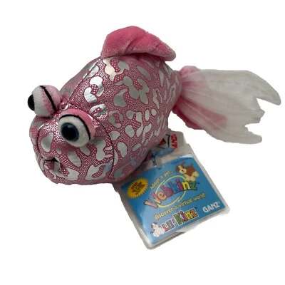 Pink Glitter Fish Lil' Kinz Webkinz New Secret Code Ganz Plush 8" Toy Lovey - Image 1 of 4