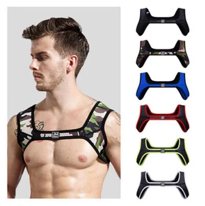 JOCKMAIL Herren Neopren Harness Tank Top Body Brustgurt Gurt Punk Rave Kostüme - Bild 1 von 14