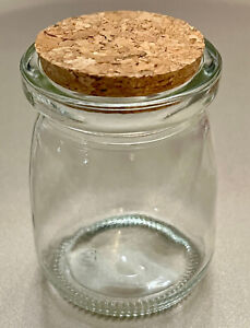 Small Glass Yogurt Jar with Cork Lid 2" x 2.79" - 3.4 oz