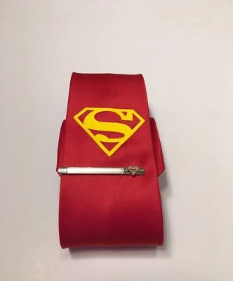 Superhero Necktie And Tie Clip, Red - Image 1 of 4