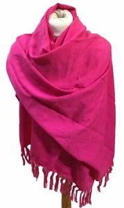 PRIMARK Hot Pink Cotton Shawl, Scarf 70 x 28 in Tasselled - Picture 1 of 5