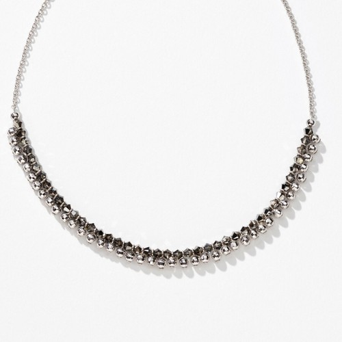 VETEMENTS Collana Touchstone Cristallo di Swarovski SWING COMPLETA Argento Notte Placcata Rodio