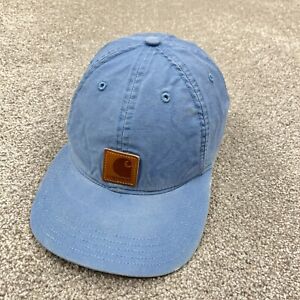 Carhartt Hat Cap Strap Back Blue Base Ball Dad Work Canvas Plain Logo Patch
