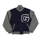 Vintage RENNONC Truesdale Varsity USA Jacket Blue Wool 90s Womens M