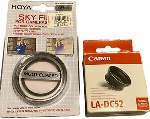 Hoya 49mm Sky Filter for Cameras Lenses w/ Case & Canon Lens Adapter LA-DC 52 - Picture 1 of 9