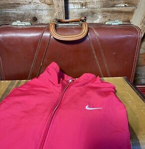 Nike Athletic Department Girls Large 12-14 Pink Full Zip Windbreaker Vintage