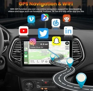 Android 13 Car Stereo for Jeep Compass 2017 2018 2019 2020 10" Inch Touchscreen - Picture 1 of 5