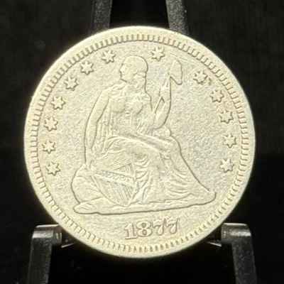 1877 Seated Liberty Quarter Silver Coin -2 - Image 1 of 2
