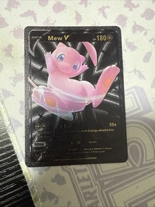 Mew V Full Art 180HP Black Foil Fan Art Display Card 069/189 - Picture 1 of 2