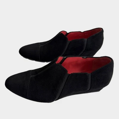 Pas de Rouge Negro Gamuza Cuero Cuña Oculta Botín Italia Mujer 37 - EE. UU. 6 Foto 1 de 4