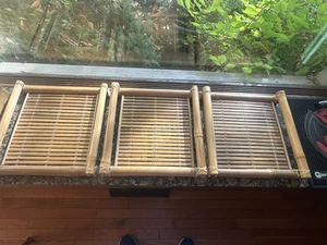 Set (3) Bamboo Rattan Trays – Boho Butlers Serving Trays Bed-in-Breakfast/laptop - Picture 1 of 5