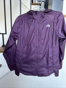 The North Face Purple Long Sleeve Hoodie Raincoat Windbreaker LOGO Jacket Size L - Picture 1 of 12