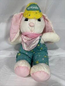 Mono azul de felpa conejo de Pascua Crayola blanco sello 1989 de colección - Imagen 1 de 5
